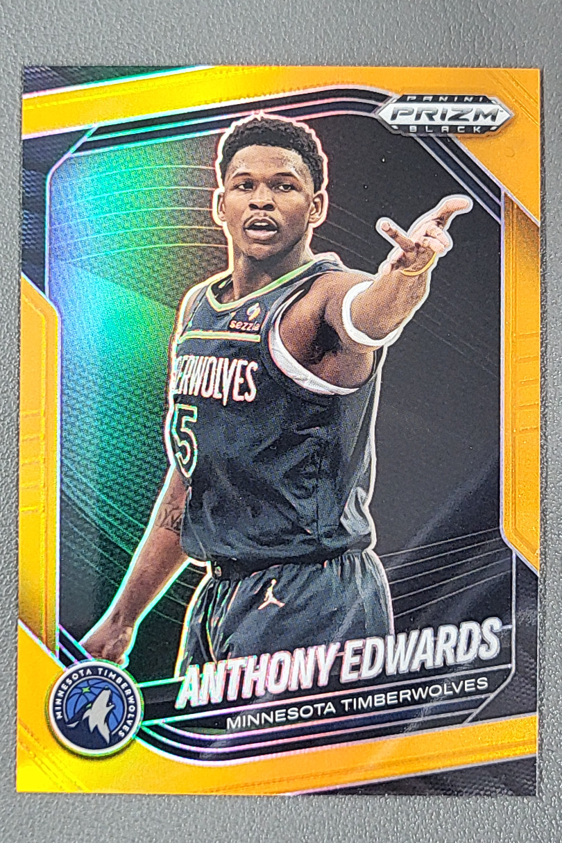 2024-25 Panini Prizm Black Anthony Edwards Orange Prizms /49 #17 Minnesota