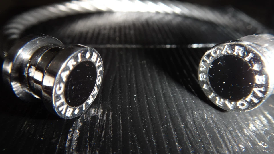 Pulsera Clásica Retro Unisex Bvlgari Color Plata 5mm Cable Becerro Talla Pequeña Foto 4 de 4