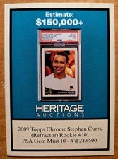 Series 2  Platinum Auction Highlights, Stephen Curry 2009 Topps Chrome