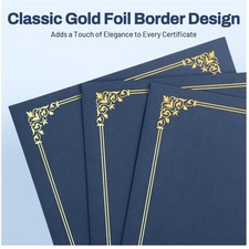 50 Navy Blue Document Holders - 8.5x11 - Certificate Size