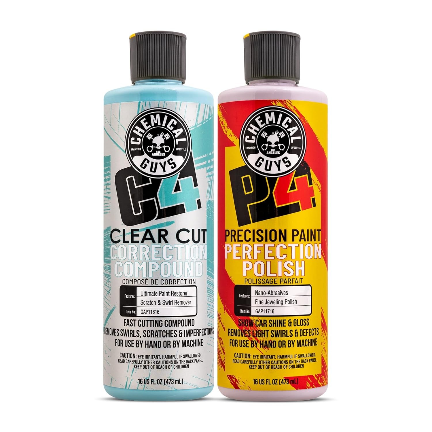 Chemical Guys C4 & P4 Clear Cut Correction Compound and Precision Paint... 