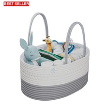 Adjustable Diaper Caddy Basket for Organized Baby Essentials - Large Size