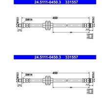 2X ATE BREMSSCHLÄUCHE VORNE PASSEND FÜR DACIA DUSTER LOGAN SANDERO RENAULT
