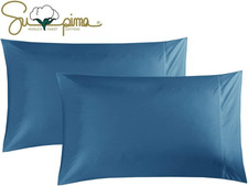 100 Supima Cotton 600 Thread Count King Pillowcase Set of 2, Luxury Hotel Pillo