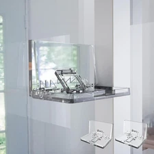 Sliding Door Lock, Upgraded 2 Pack Glass Window 2 Pack, White