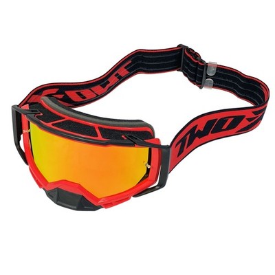TWO-X Atom Motocross Goggles MX Crossbrille Red INFERNO Mirrored Iridium