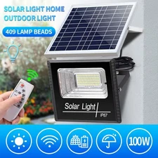300W Outdoor Solar Flood Light 409 LED Motion Sensor Wall Garden Lamp Waterproof