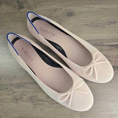Rothy's Women's Ballet Flat with Bow Detail in Ballerina Pink Size 9