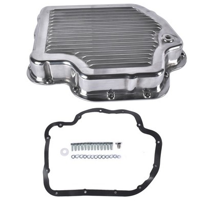 Finned Aluminum Polished Transmission Pan 2-1/4'' Depth For GM TH400 Turbo 400