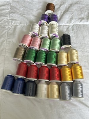 Lot of 30  ARC 1000m, 40wt. RAYON EMBROIDERY THREAD w/Free Holder. Lot # 12