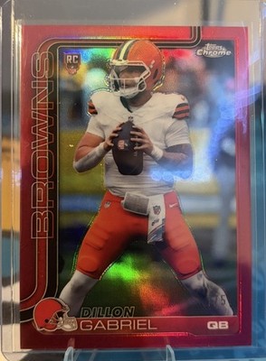 2025 Topps Chrome Dillon Gabriel True Red Rookie /5 Cleveland Browns