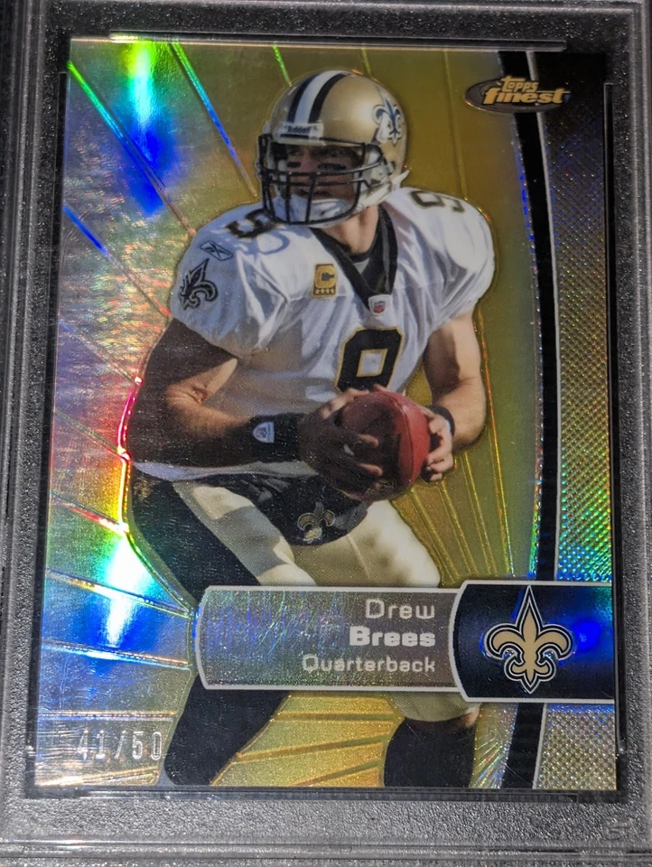 2012 Topps Finest Drew Brees #30 Gold Refractor #14/50 PSA 9 New Orleans Saints  - Image 3 of 4