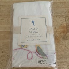 Pottery Barn Kids Sasha Embroidered Flowers Dragonfly Bed Pillow Sham Standard