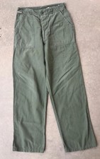 Vintage US Army Pants 29 X 30 OG-107 Type 1 Trousers Sateen 60s Vietnam Military