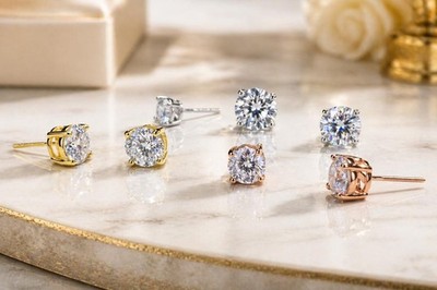 VVS1 Moissanite Screw back Stud Earrings 925 Silver Mens Ladies 4mm-9mm