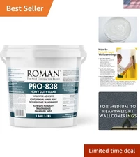 Clear-Drying Heavy Duty Wallpaper Adhesive, 1 Gallon for Commercial Applications