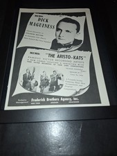 Dick Maguiness, The Aristo-Kats Rare Original 1946 Promo Ad Framed!