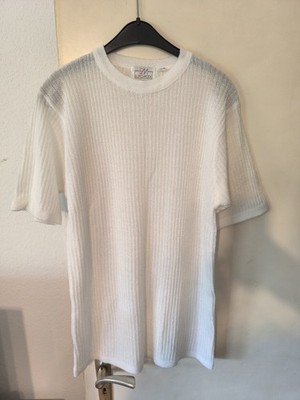 Weiß Strick Shirt / Pullover EM Euromode Größe 36/38 Vintage