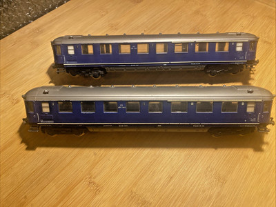 fleischmann ho (5154) lot de 2 wagons train rapide 1/2ème classe
