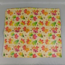90s Fall Leaves Acorns Flannel Back Vinyl Tablecloth 52" x 90" Oblong 1226