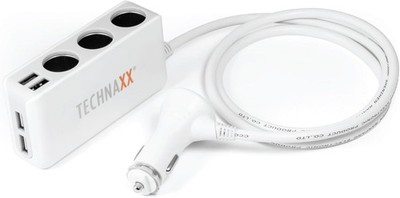 Technaxx Autoladegerät Halterung TE11 4-Port USB 3-fach Kfz-Verteiler für Smart.