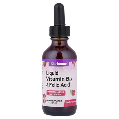 Liquid Vitamin B-12 & Folic Acid, Raspberry , 2 fl oz (59 ml)