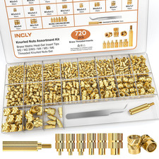 720PCS Heat Set Inserts, with Soldering Tips & Adapter, M2 M2.5 M3 M4 M5 M6 Bras