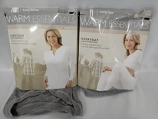 Cuddl Duds Thermal Henley Shirt Legging Set Grey Warm essentials medium new