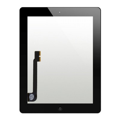 Vitre Tactile IPad 3 Noire Pré-assemblée + Nappe Home + Adhésif – Neuf (DOM-TOM)