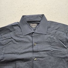 Van Heusen Men's Slim Flex Shirt Navy Blue Geometric Pattern