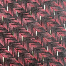 Joseph  Feiss International Men's Tie X-Long Black Red Geometric 100 Silk