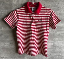 Vintage 1990s Dickies Girl Red White Striped Cotton Blend Polo Shirt Size M