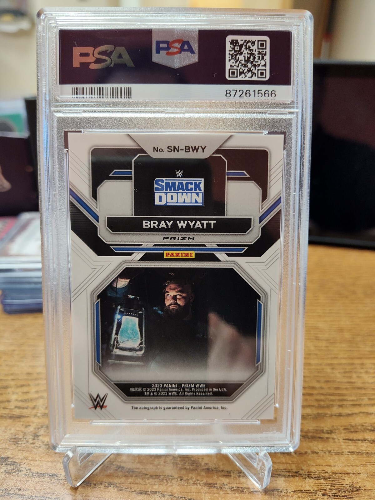 2023 Prizm WWE Undercard Bray Wyatt Auto SNBWY Sensational Signatures G2U view 2
