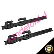 6.3 AMG Emblem Matte Black Fender Badge Nameplate For Mercedes C63 E63 S63/