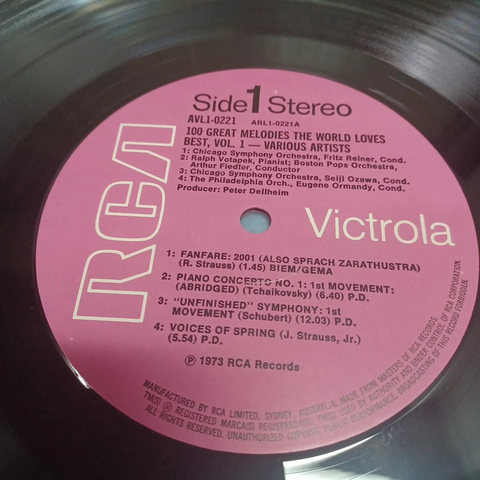 Disco de vinilo 100 Great Melodies The World Loves Best Volumen 1 - 12" casi nuevo PREVIN Foto 3 de 4