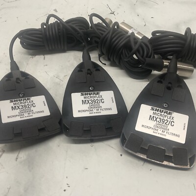 (LOT OF 3) Shure Microflex MX392/C Condenser Microphone w/ 4 Pin XLR.       G-10