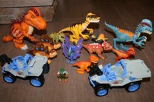 LOT 15 JURASSIC WORLD PLAYSKOOL HEROES TOYS T-REX JEEPS STEGOSAURUS TRICERATOPS