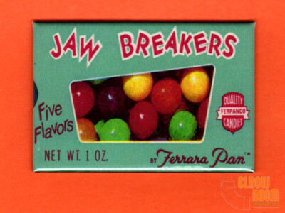 Vintage Jaw Breakers candy box art 2x3