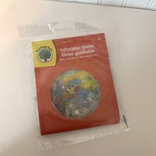 Teaching Tree Inflatable World Globe 11.5in New Transparent Colorful Globe Earth