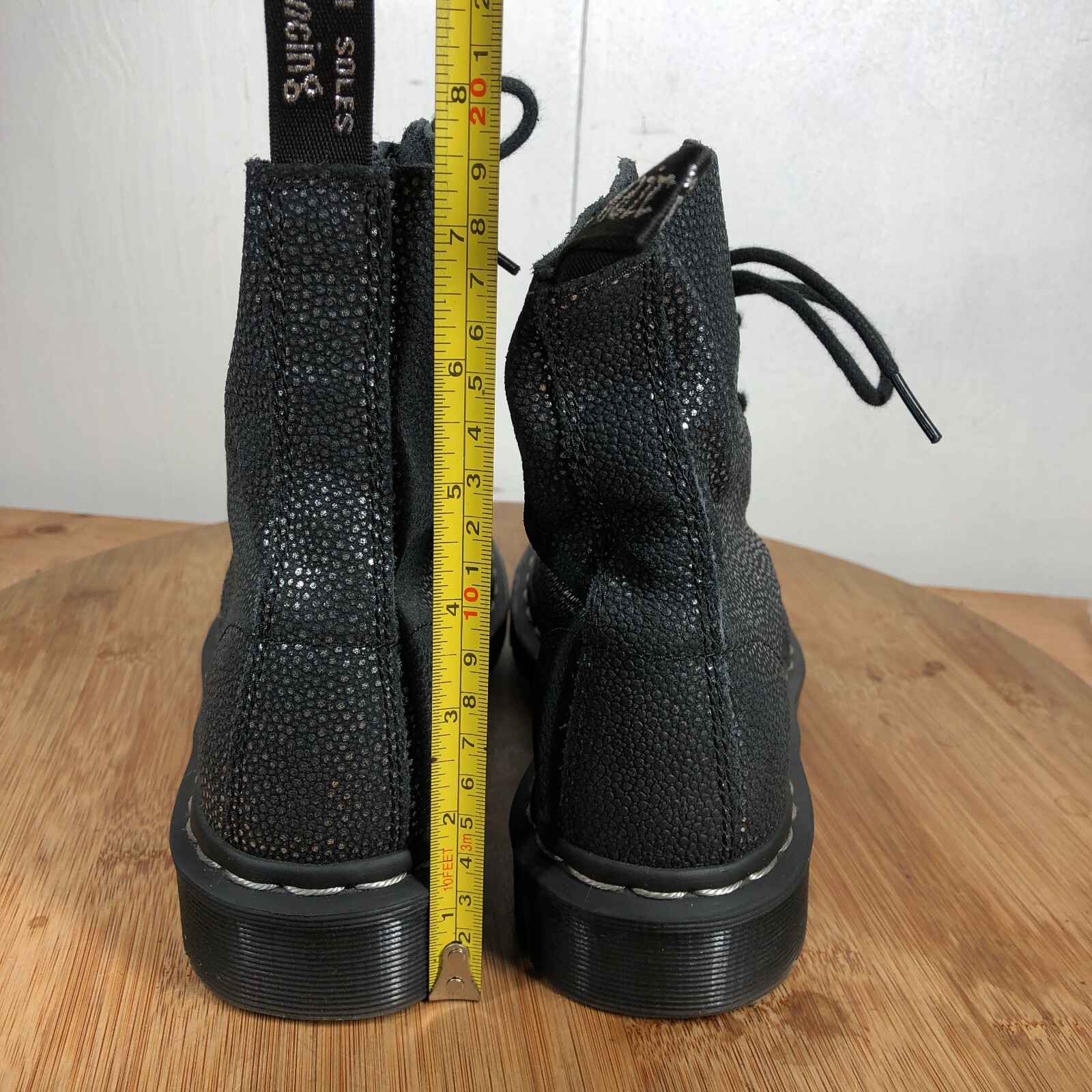 Dr Doc Martens Boots Womens 7 Pascal Black Leather Classic Casual Punk thumbnail 6