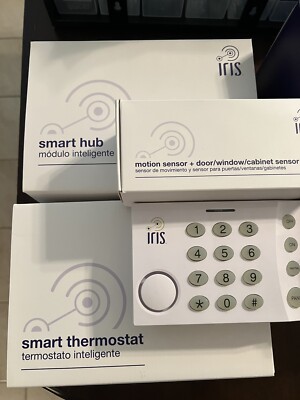 IRIS Smart Hub Smart Home Security w/Power Hub And Thermostat New Open Box