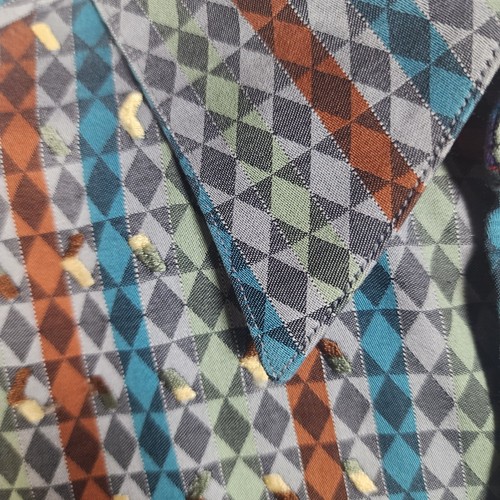 Robert Graham Shirt Mens L Long Sleeve Button Up Flip Cuff Embroidered - Picture 11 of 17