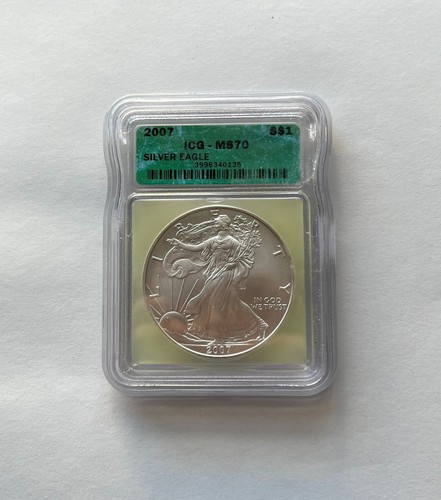 USA 1 Dollar 2007 American Eagle 1 Oz Silber ICG MS70