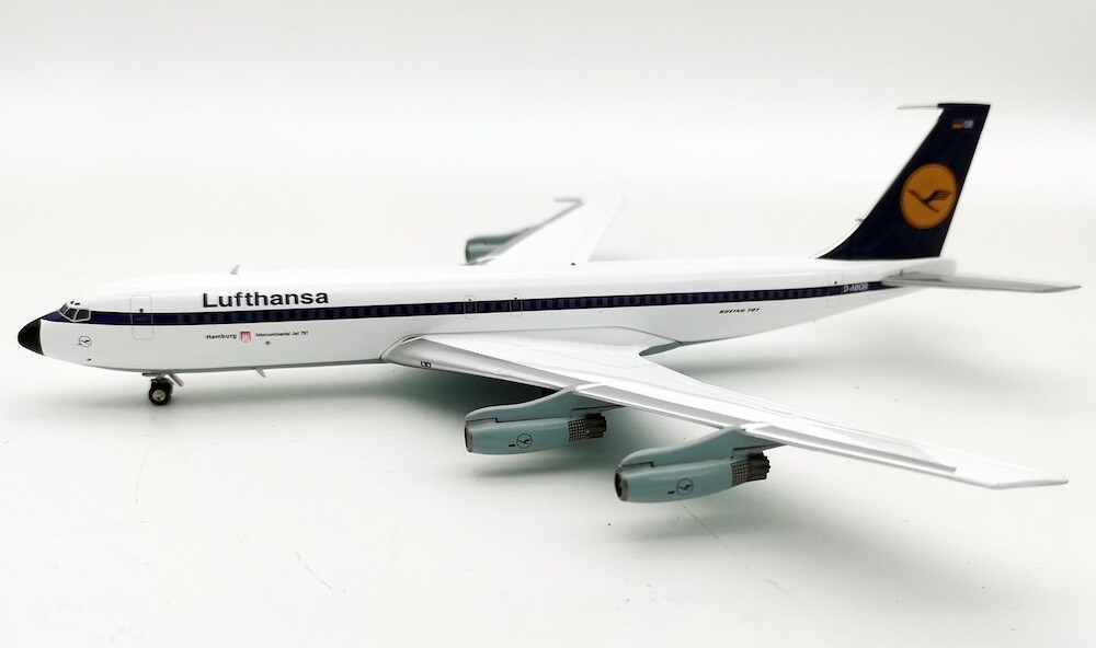 BOEING 707-430 LUFTHANSA REG: D-ABOB WITH STAND - JFOX JF7074003 1