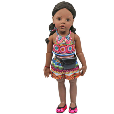 18 Inch Doll Shorts With Matching Aztec Print Top & Purse 45-50cm
