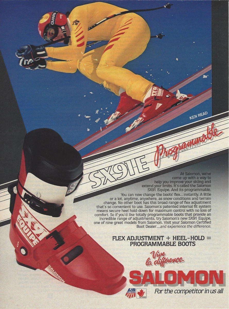 1984 Salomon SX91 E Snow Ski Boots Ken Read print ad 80&#039;s advertisement | eBay