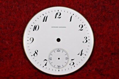 Edward Howard Pocket Watch Dial, Beautiful White Enamel, friction fit