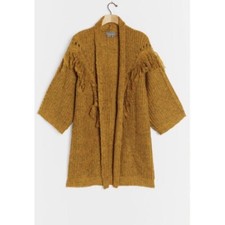 Anthropologie Stevie Fringed Knit Kimono Marled One Size Sweater Cardigan