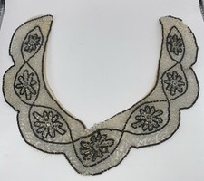 Vintage Seed Bead Hand Made Petticoat Collar Made in Belgium