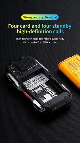 GSM 2G Mobile Phones 4 SIM Cards Rugged Outdoor Big Battery Louder For Elderly - 第 11/25 張圖片